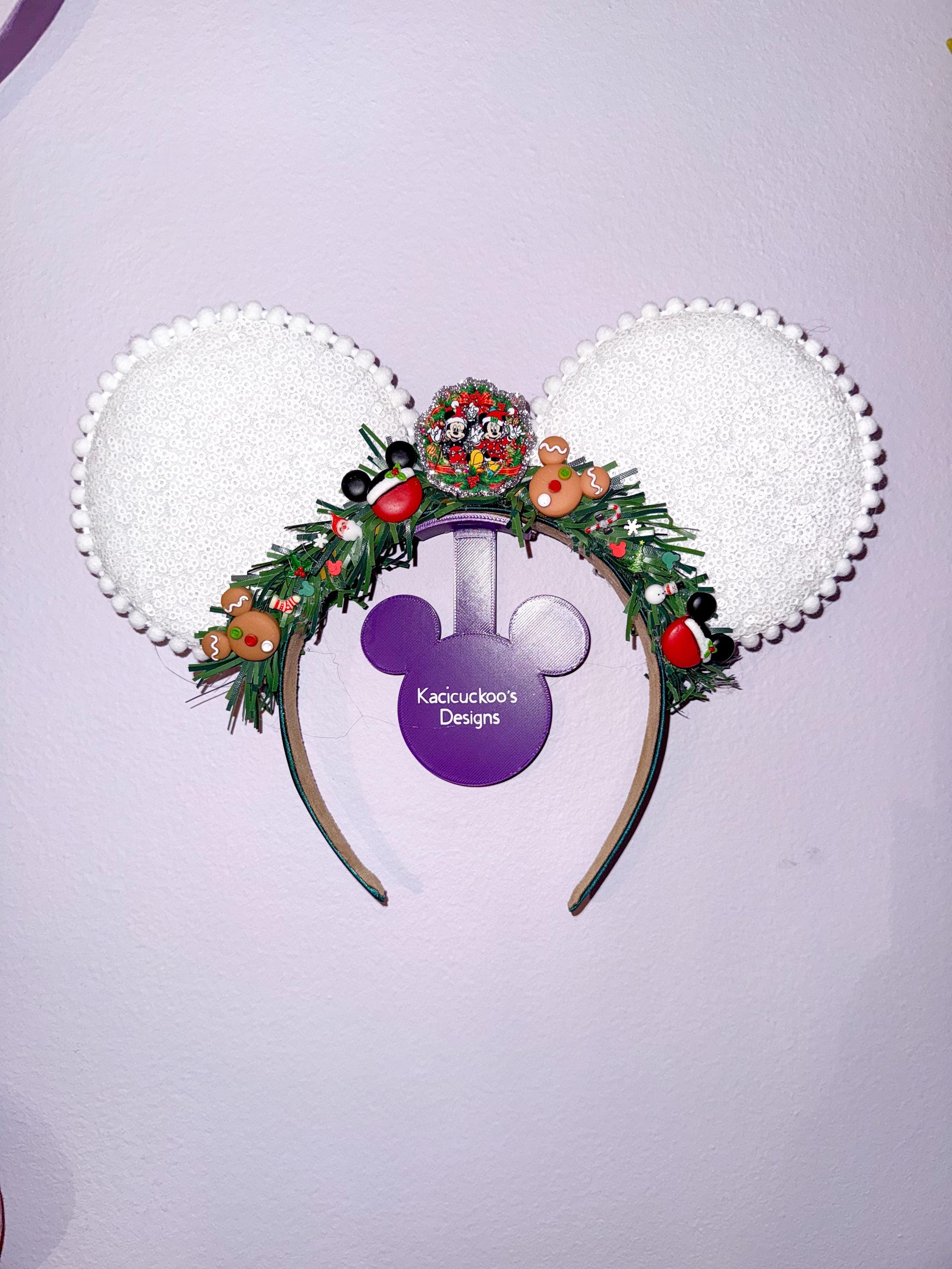 Handmade Christmas Wreath Inspired Mickey Ears