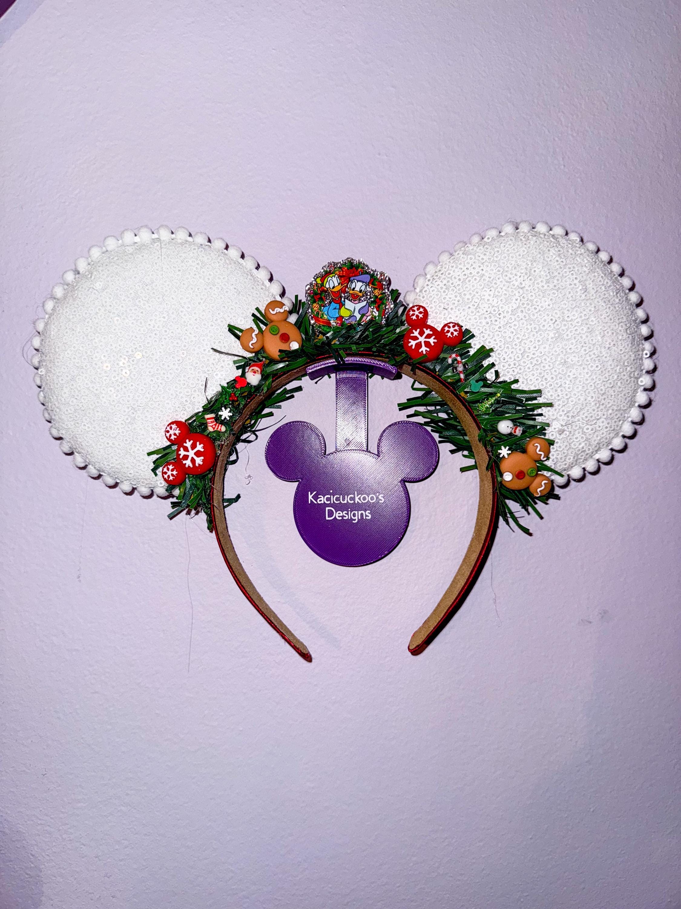 Handmade Christmas Wreath Inspired Mickey Ears